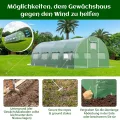 GOPLUS 6x3x2m Gewächshaus mit Metallrahmen, 18m² Gartengewächshäuser mit 8 Fenstern & 2 Türen, Foliengewächshaus für Bauernhof, Hinterhof & Garten (6x3x2m) - Thumbnail 4