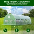 GOPLUS 6x3x2m Gewächshaus mit Metallrahmen, 18m² Gartengewächshäuser mit 8 Fenstern & 2 Türen, Foliengewächshaus für Bauernhof, Hinterhof & Garten (6x3x2m) - Thumbnail 5