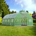 GOPLUS 6x3x2m Gewächshaus mit Metallrahmen, 18m² Gartengewächshäuser mit 8 Fenstern & 2 Türen, Foliengewächshaus für Bauernhof, Hinterhof & Garten (6x3x2m) - Thumbnail 7