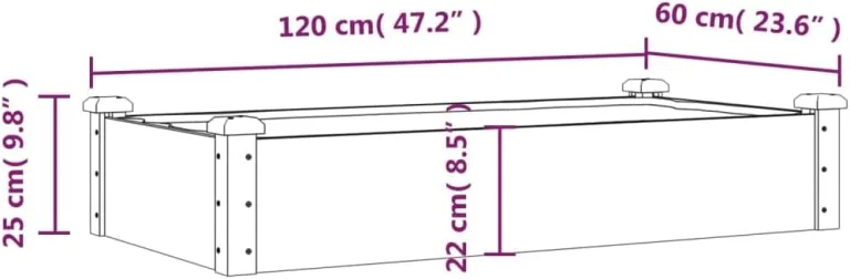 vidaXL Hochbeet, Pflanzbeet mit Einsatz, Pflanzkübel für Blumen Obst Gemüse, Kräuterbeet Gemüsebeet für Garten Balkon Terrasse, Massivholz Tanne – Bild 4