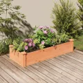 vidaXL Hochbeet, Pflanzbeet mit Einsatz, Pflanzkübel für Blumen Obst Gemüse, Kräuterbeet Gemüsebeet für Garten Balkon Terrasse, Braun Massivholz Tanne - Thumbnail 2