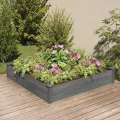 vidaXL Hochbeet, Pflanzbeet mit Einsatz, Pflanzkübel für Blumen Obst Gemüse, Kräuterbeet Gemüsebeet für Garten Balkon Terrasse, Grau Massivholz Tanne - Thumbnail 2