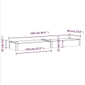 vidaXL Hochbeet mit Einsatz 240x60x25 cm Massivholz Tanne - Thumbnail 3