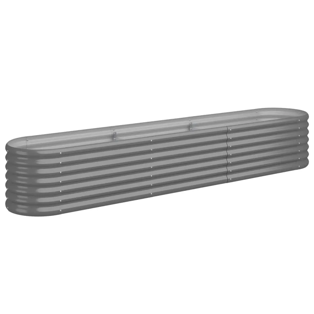 vidaXL Hochbeet, Wetterfestes Hochbeet für Garten Balkon Terrasse, Kräuterhochbeet zum Selber Bauen, Pflanzkasten aus Metall, Verzinkter Stahl Grau - Bild 1