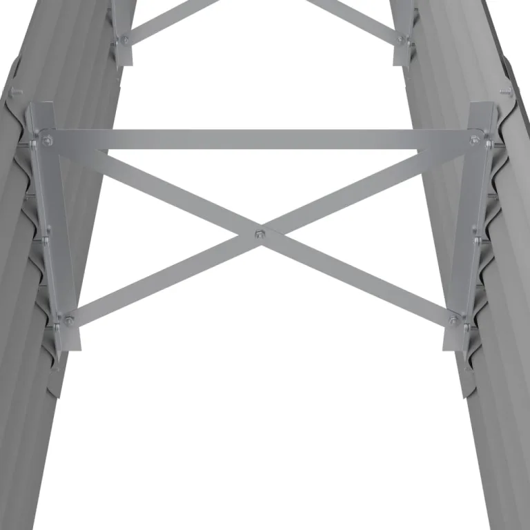vidaXL Hochbeet, Wetterfestes Hochbeet für Garten Balkon Terrasse, Kräuterhochbeet zum Selber Bauen, Pflanzkasten aus Metall, Verzinkter Stahl Grau – Bild 4