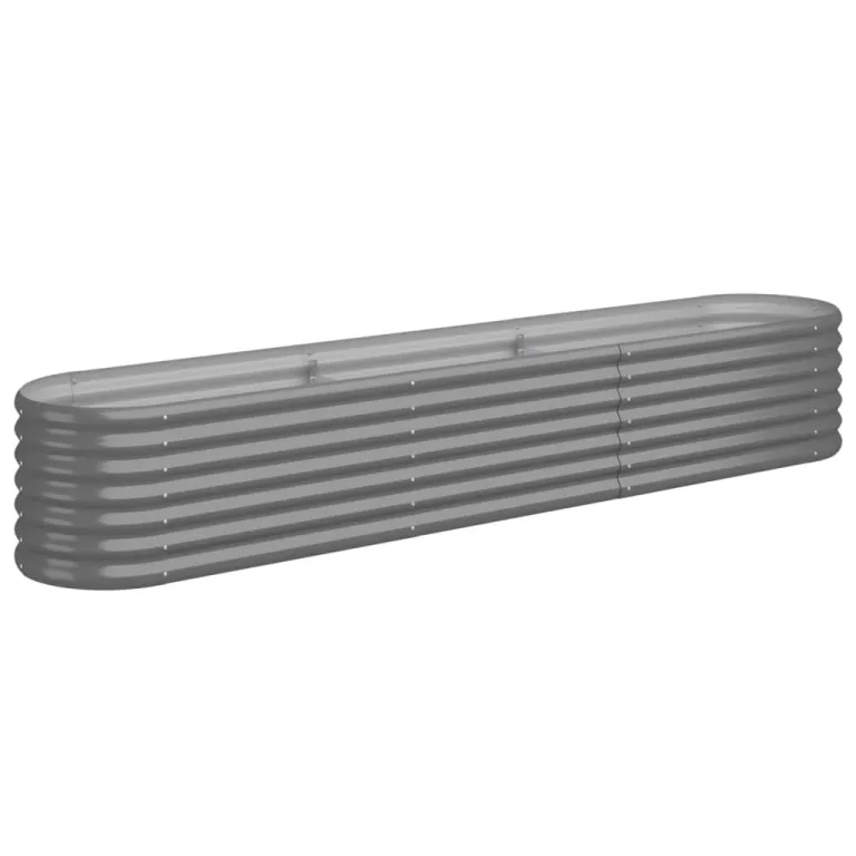 vidaXL Hochbeet, Wetterfestes Hochbeet für Garten Balkon Terrasse, Kräuterhochbeet zum Selber Bauen, Pflanzkasten aus Metall, Verzinkter Stahl Grau – Bild 1
