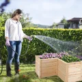 GOPLUS L-förmiges Hochbeet, erhöhter Gartenbeet Pflanzenkasten mit offenem Boden, DIY-Malerei, Kräuterbeet Pflanzenbeet für Balkon & Garten (Natur) - Thumbnail 4