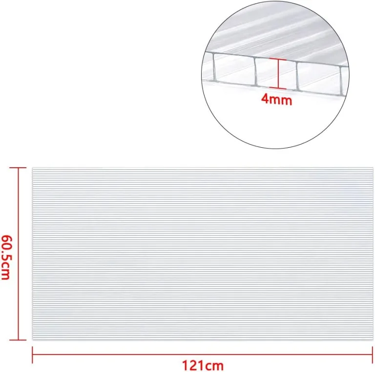 Gewächshaus Doppelstegplatten, Polycarbonatplatten klar, Hohlkammerplatten 4mm für terrassenüberdachung, Garten, 60,5 x 121 cm, 14 STK – Bild 2