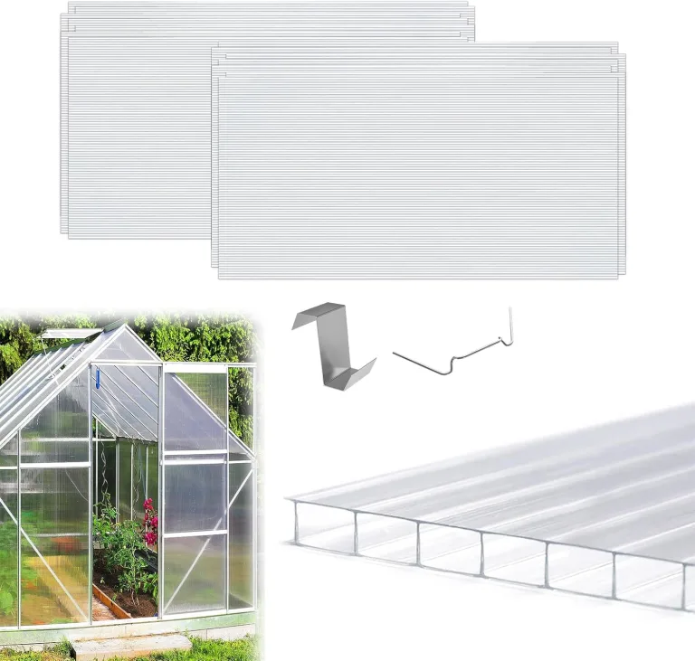 Gewächshaus Doppelstegplatten, Polycarbonatplatten klar, Hohlkammerplatten 4mm für terrassenüberdachung, Garten, 60,5 x 121 cm, 14 STK – Bild 1