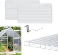 Gewächshaus Doppelstegplatten, Polycarbonatplatten klar, Hohlkammerplatten 4mm für terrassenüberdachung, Garten, 60,5 x 121 cm, 14 STK - Thumbnail 1