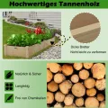 COSTWAY Hochbeet Gartenbeet Holz, 240 x 60 x 25 cm, Pflanzkasten für Gemüse, Blumen, Kräuter, Früchte, Blumenkasten Blumenbeet Kräuterbeet Pflanzbeet, für Hinterhof, Garten, Rasen (Natur) - Thumbnail 2