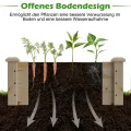 COSTWAY Hochbeet Gartenbeet Holz, 240 x 60 x 25 cm, Pflanzkasten für Gemüse, Blumen, Kräuter, Früchte, Blumenkasten Blumenbeet Kräuterbeet Pflanzbeet, für Hinterhof, Garten, Rasen (Natur) - Thumbnail 4