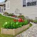 COSTWAY Hochbeet Gartenbeet Holz, 240 x 60 x 25 cm, Pflanzkasten für Gemüse, Blumen, Kräuter, Früchte, Blumenkasten Blumenbeet Kräuterbeet Pflanzbeet, für Hinterhof, Garten, Rasen (Natur) - Thumbnail 7