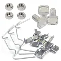 400 Stück Edelstahl-Gewächshaus-Zubehör, Verglasungs-Clip, Befestigungsclip, Aluminium, M6 x 11, Schraubenmuttern, komplettes Set - Thumbnail 1