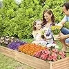 GOPLUS Hochbeet aus Tannenholz, Gartenbeet mit 2 Pflanzkästen & Trennwänden, Blumenkasten mit offenem Boden, Pflanzbeet Pflanzkasten Pflanzkübel für Blumen, Gemüse & Obst, 240 x 60 x 25 cm - Thumbnail 2