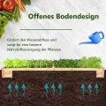 GOPLUS Hochbeet aus Tannenholz, Gartenbeet mit 2 Pflanzkästen & Trennwänden, Blumenkasten mit offenem Boden, Pflanzbeet Pflanzkasten Pflanzkübel für Blumen, Gemüse & Obst, 240 x 60 x 25 cm - Thumbnail 3