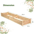 GOPLUS Hochbeet aus Tannenholz, Gartenbeet mit 2 Pflanzkästen & Trennwänden, Blumenkasten mit offenem Boden, Pflanzbeet Pflanzkasten Pflanzkübel für Blumen, Gemüse & Obst, 240 x 60 x 25 cm - Thumbnail 7