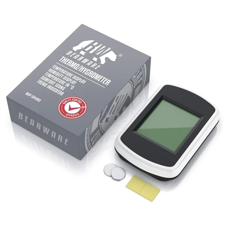 CSL - Digitales Mini Thermo-Hygrometer Thermometer Hygrometer innen Temperatur und Luftfeuchtigkeitmessgerät mit Smiley-Indikator für Gewächshaus, Wohnzimmer – Bild 7