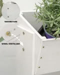 MaLa Hochbeet Balkon Weiß 3 Etagen Blumenkasten Gemüsebeet Kräuterbeet inkl. Gartenvlies schmales Vertikales Beet für Balkon Garten Terrasse Indoor aus Holz | Neigbare Funktion trifft Design - Thumbnail 4