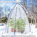 Ohuhu Gewächshaus Foliengewächshaus Überwinterungszelt für Winterschutz, PE Halbtransparente Tomatengewächshaus 160x180 cm für Pflanzen Wetterfest Mehrzwecktreibhaus Pflanzenhaus Weiß - Thumbnail 4
