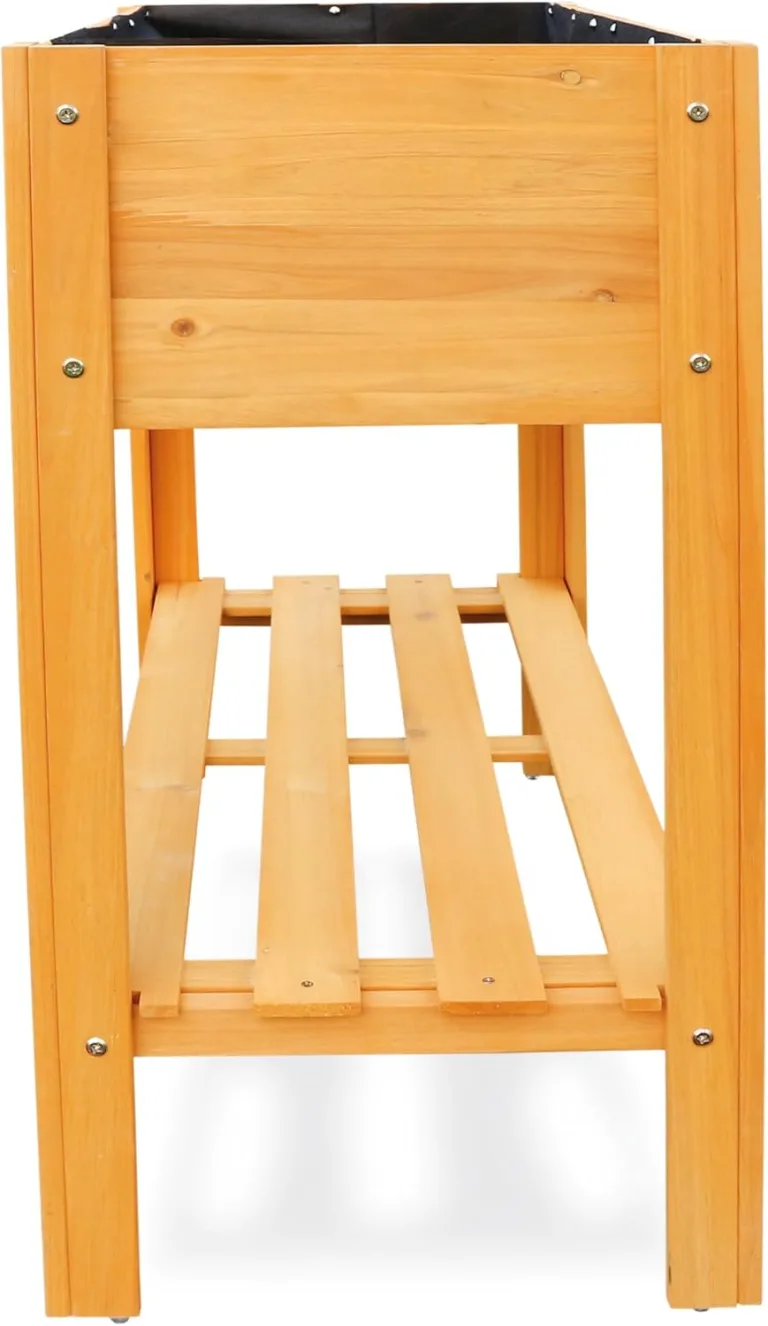 HABAU Hochbeet Hanna für den Außenbereich, Hellbraun, mit Vlies und Ablagefläche, 80 x 40 x 79 cm – Bild 6