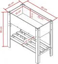 HABAU Hochbeet Hanna für den Außenbereich, Hellbraun, mit Vlies und Ablagefläche, 80 x 40 x 79 cm - Thumbnail 4
