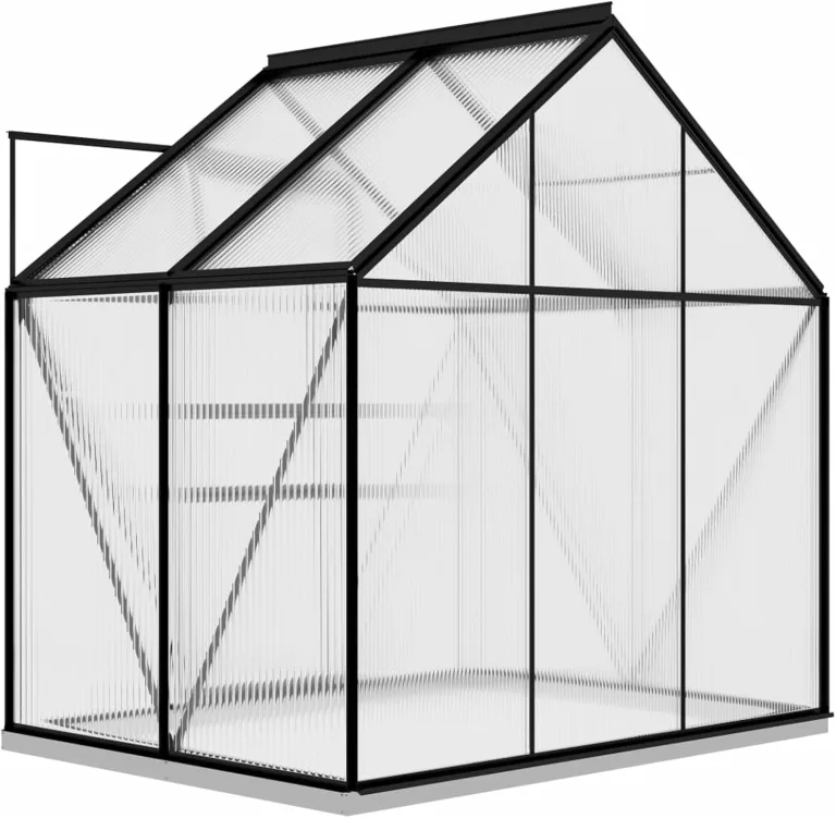 Anlehngewächshaus GewäChshaus üBerdachung Terrasse Anzucht GewäChshaus Anthrazit Aluminium 2,47 m² 312065 – Bild 7