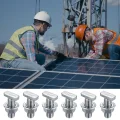 Hammerkopfschrauben m8x20, 20 Stk T-Nut-Schiebe-Schrauben mit 20 Stk Flanschmuttern Sechskantmuttern, T-Nut Bolzen, Gewächshaus Schrauben für PV Module Photovoltaik-Aluprofil Gewächshaus - Thumbnail 6