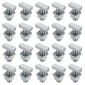 Hammerkopfschrauben m8x20, 20 Stk T-Nut-Schiebe-Schrauben mit 20 Stk Flanschmuttern Sechskantmuttern, T-Nut Bolzen, Gewächshaus Schrauben für PV Module Photovoltaik-Aluprofil Gewächshaus - Thumbnail 1