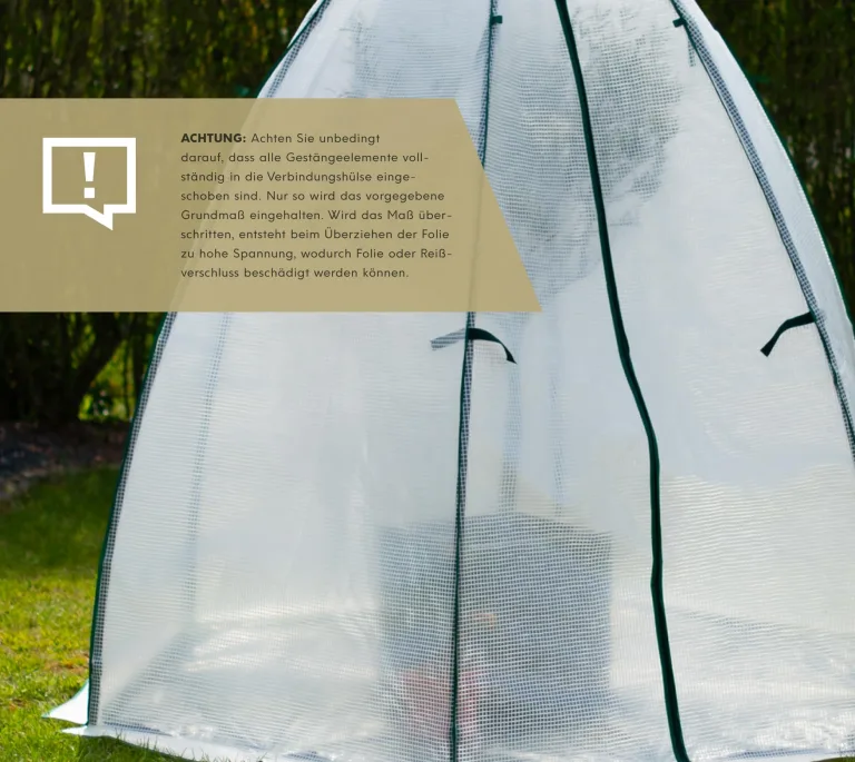 Westmann Überwinterungszelt Minze | 200x200x200 cm Weiß| Pflanzenschutz & Foliengewächshaus zum Überwintern von Pflanzen – Bild 7