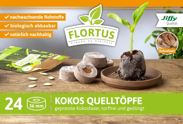FLORTUS Set Zimmergewächshaus BoQube M Kupfer & Kokos Quelltöpfe (24 STK) | Gewächshaus & Quelltabletten aus Kokoserde Anzuchterde | Geschenkset – Bild 7