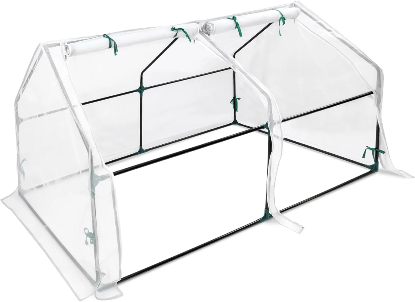 UISEBRT Foliengewächshaus Gewächshaus für Tomaten 180 x 90 x 90 cm Tomatengewächshaus mit Gemüsenetz, 2 Aufrollbare Tür, Treibhaus für Garten Balkon, Weiß - Bild 1