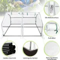 UISEBRT Foliengewächshaus Gewächshaus für Tomaten 180 x 90 x 90 cm Tomatengewächshaus mit Gemüsenetz, 2 Aufrollbare Tür, Treibhaus für Garten Balkon, Weiß - Thumbnail 6