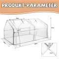 Froadp Gewächshaus Klein Tomatenhaus aus Glasfaser and Eisengerüst Mini Gewächshaus 180x90x90cm Tomatenhaus Gewaechshaus mit 2 Rolltor für Gärten Balkone Terrassen Hinterhöfe (Weißer Mesh Bezug) - Thumbnail 2