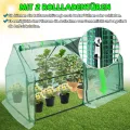Froadp Gewächshaus Klein Tomatenhaus aus 140g/m² HDPE und Eisengerüst Mini Gewächshaus 180x90x90cm mit 2 Rolltoren für Gärten Balkone Terrassen Hinterhöfe (Grüne Isolierte Bezug) - Thumbnail 7