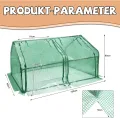 Froadp Gewächshaus Klein Tomatenhaus aus 140g/m² HDPE und Eisengerüst Mini Gewächshaus 180x90x90cm mit 2 Rolltoren für Gärten Balkone Terrassen Hinterhöfe (Grüne Isolierte Bezug) - Thumbnail 3