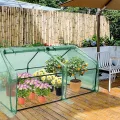 Mini Gewächshaus Tomatengewächshaus 180x90x90cm Foliengewächshaus Tomatenhaus Frühbeet Treibhaus mit Fenster & Tür HDPE Regenschutz UV-beständig Frostbeständig (Grün - Wärmeabdeckung) - Thumbnail 9