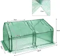 Mini Gewächshaus Tomatengewächshaus 180x90x90cm Foliengewächshaus Tomatenhaus Frühbeet Treibhaus mit Fenster & Tür HDPE Regenschutz UV-beständig Frostbeständig (Grün - Wärmeabdeckung) - Thumbnail 2