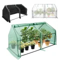 Aufun Mini-Gewächshaus Pflanzenwärmehaus Treibhaus Tomatenhaus mit Aufrollbare Tür, Tomatengewächshaus Foliengewächshaus für Außen und Innen, Hinterhof, 180 ×90×90 cm, Weiß - Thumbnail 10