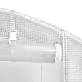 vidaXL Gewächshaus, Foliengewächshaus mit Stahlrahmen, Tomatengewächshaus mit Reißverschlusstür Fenstern, Treibhaus Folientunnel Frühbeet, Weiß 6m² 3x2x2m - Thumbnail 8
