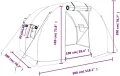 vidaXL Gewächshaus, Foliengewächshaus mit Stahlrahmen, Tomatengewächshaus mit Reißverschlusstür Fenstern, Treibhaus Folientunnel Frühbeet, Grün 6m² 3x2x2m - Thumbnail 3