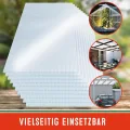 Gardebruk 14x Polycarbonat Hohlkammerstegplatten 4mm 50x Edelstahl Gewächshausklammern 10,25 m² Doppelstegplatte 1210x605 Stegplatte Gewächshausplatte - Thumbnail 5
