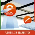 Gardebruk 14x Polycarbonat Hohlkammerstegplatten 4mm 50x Edelstahl Gewächshausklammern 10,25 m² Doppelstegplatte 1210x605 Stegplatte Gewächshausplatte - Thumbnail 6