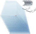 Gardebruk 14x Polycarbonat Hohlkammerstegplatten 4mm 50x Edelstahl Gewächshausklammern 10,25 m² Doppelstegplatte 1210x605 Stegplatte Gewächshausplatte - Thumbnail 1