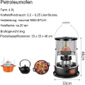 Kerosin-Ofenheizungen Aus Edelstahl, 4,5 L, Mit 4 Dochten, Leicht, Tragbar, Kerosin-Ofen, Ölbrenner, Konvektions-Raumheizung Für Drinnen Und Draußen, Camping, Deck, Terrasse - Thumbnail 3