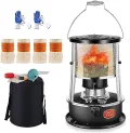 Kerosin-Ofenheizungen Aus Edelstahl, 4,5 L, Mit 4 Dochten, Leicht, Tragbar, Kerosin-Ofen, Ölbrenner, Konvektions-Raumheizung Für Drinnen Und Draußen, Camping, Deck, Terrasse - Thumbnail 8