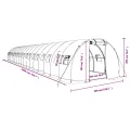 vidaXL Gewächshaus, Foliengewächshaus mit Stahlrahmen, Tomatengewächshaus mit Reißverschlusstür Fenstern, Treibhaus Folientunnel Frühbeet, Grün 54m² 18x3x2m - Thumbnail 3