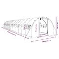 vidaXL Gewächshaus, Foliengewächshaus mit Stahlrahmen, Tomatengewächshaus mit Reißverschlusstür Fenstern, Treibhaus Folientunnel Frühbeet, Weiß 48m² 16x3x2m - Thumbnail 3