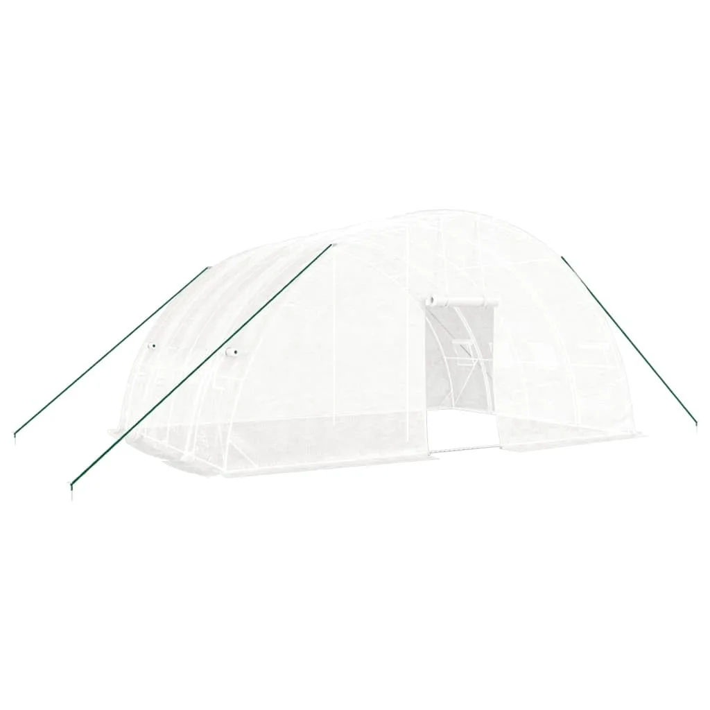 vidaXL Gewächshaus mit Stahlrahmen Weiß 24 m² 6x4x2,85 m - Bild 1