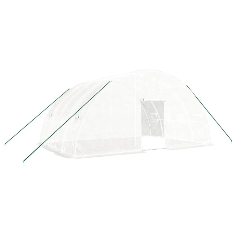 vidaXL Gewächshaus mit Stahlrahmen Weiß 24 m² 6x4x2,85 m – Bild 1